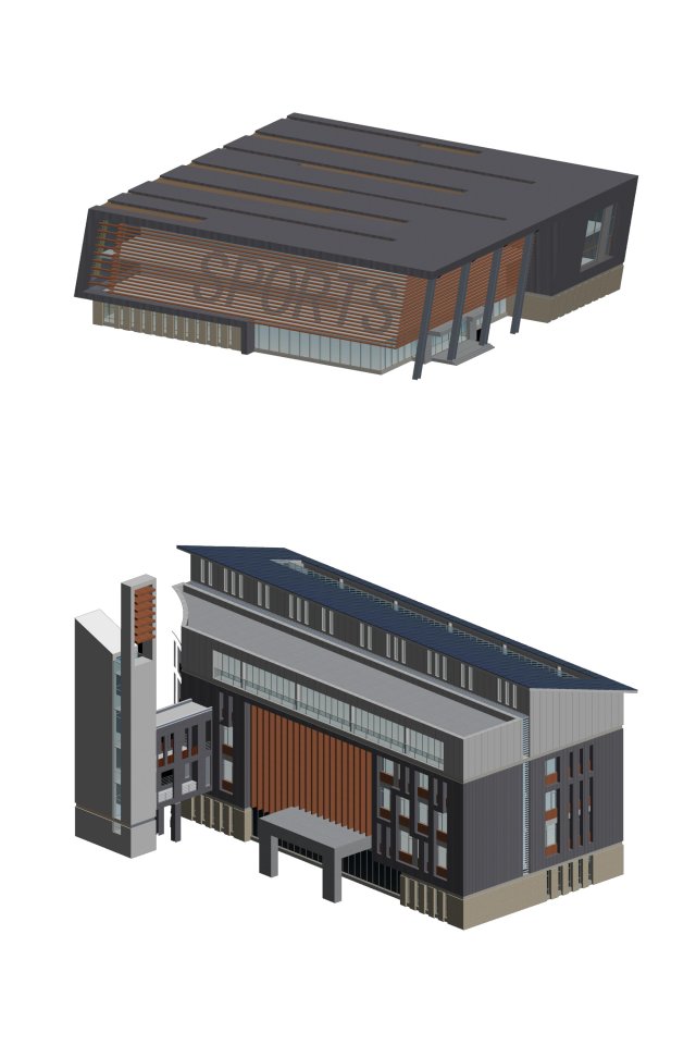school building 134 3D Model .c4d .max .obj .3ds .fbx .stl .blend 