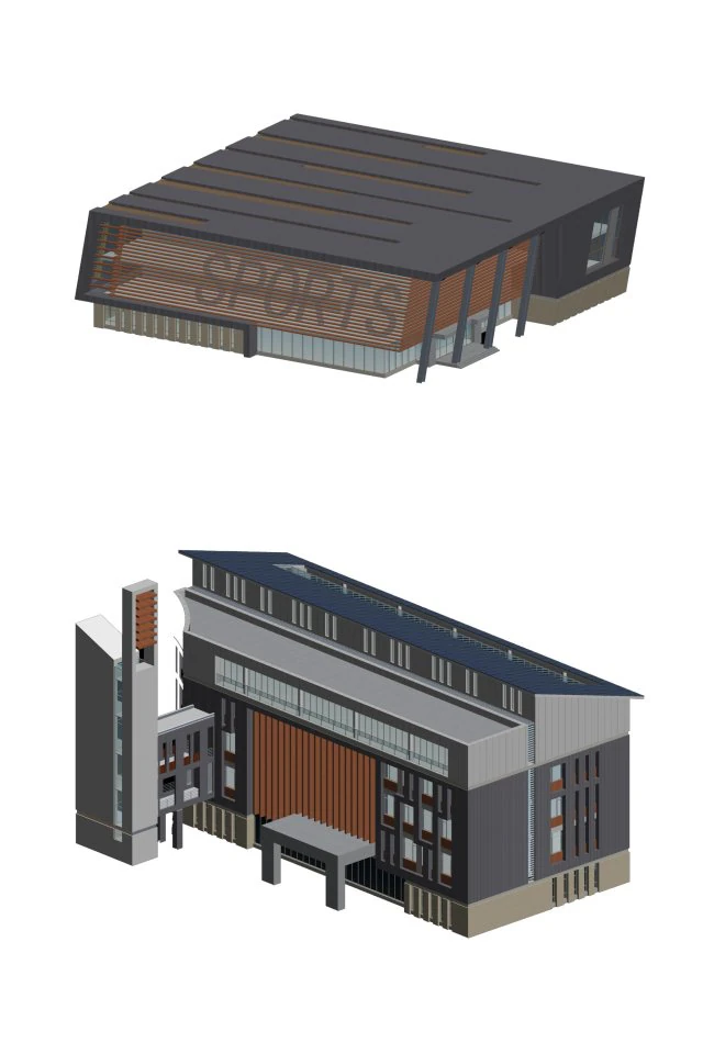 school building 134 3D Model .c4d .max .obj .3ds .fbx .stl .blend 