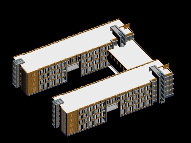 school building 138 3D Model .c4d .max .obj .3ds .fbx .stl .blend 