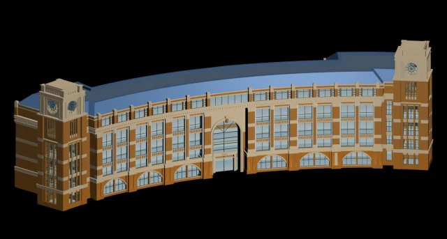 school building 142 3D Model .c4d .max .obj .3ds .fbx .stl .blend