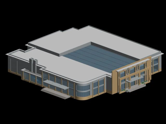 school building 144 3D Model .c4d .max .obj .3ds .fbx .stl .blend 