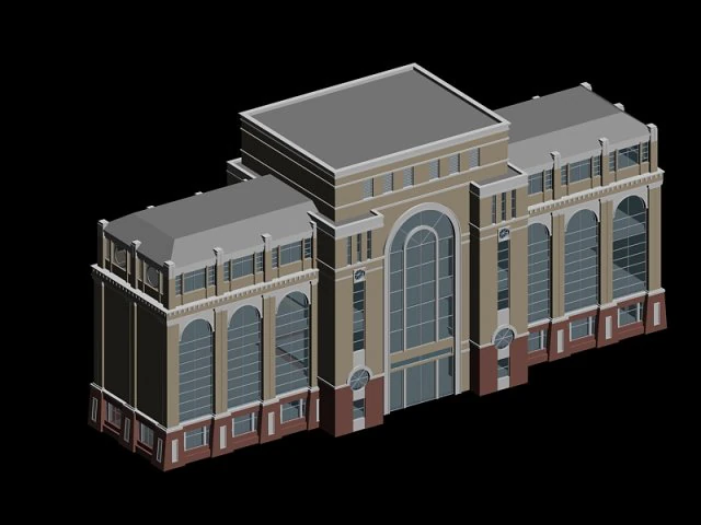 school building 145 3D Model .c4d .max .obj .3ds .fbx .stl .blend 