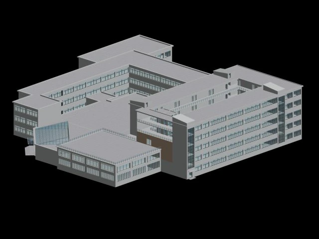 school building 147 3D Model .c4d .max .obj .3ds .fbx .stl .blend