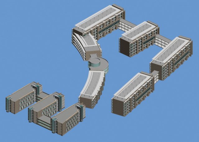school building 148 Modelo 3D .c4d .max .obj .3ds .fbx .stl .blend 