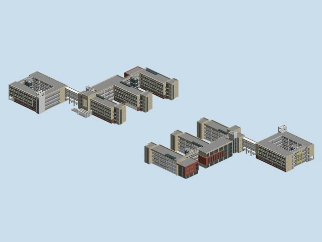 school building 155 3D Model .c4d .max .obj .3ds .fbx .stl .blend 