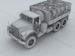 military transport trucks 24638 Modèle 3D