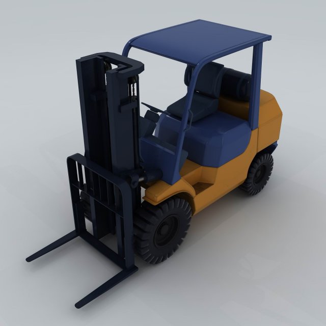transport - truck forklift 3D Model .c4d .max .obj .3ds .fbx .stl .blend 