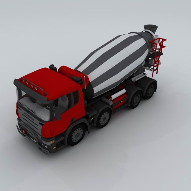 transport cement mixer d1298 Modelo 3D .c4d .max .obj .3ds .fbx .stl .blend 
