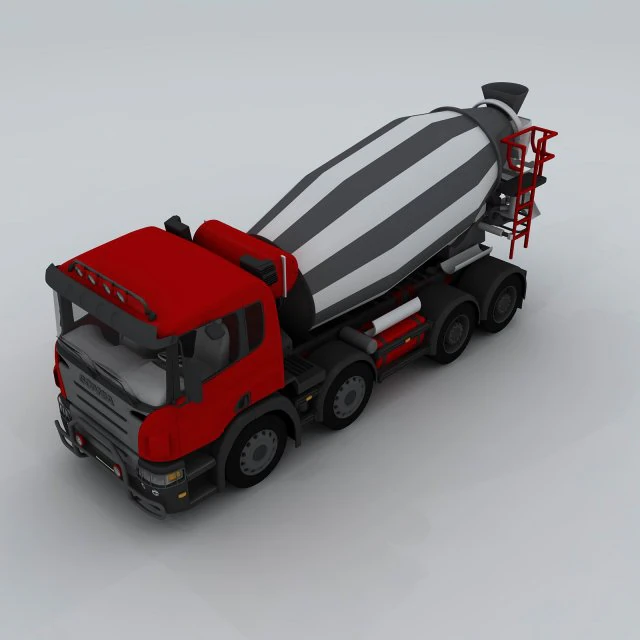 transport cement mixer d1298 3D Model .c4d .max .obj .3ds .fbx .stl .blend 