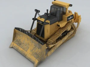 транспорт - бульдозер 02 3D Модель