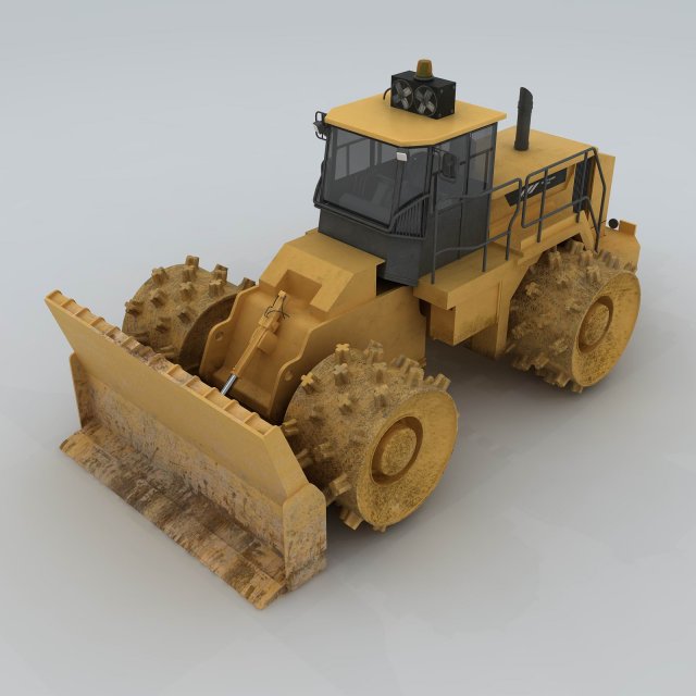 transportation - bulldozer 03 Modelo 3D .c4d .max .obj .3ds .fbx .stl .blend 