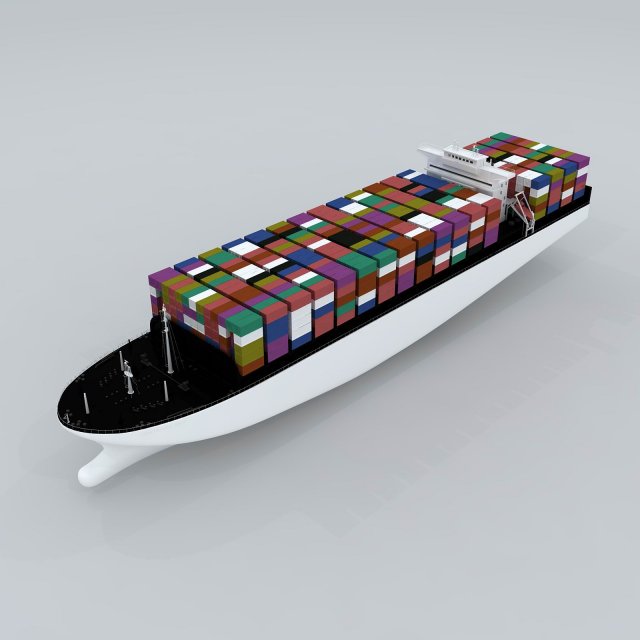 transportation - freighter 3D Model .c4d .max .obj .3ds .fbx .stl .blend 