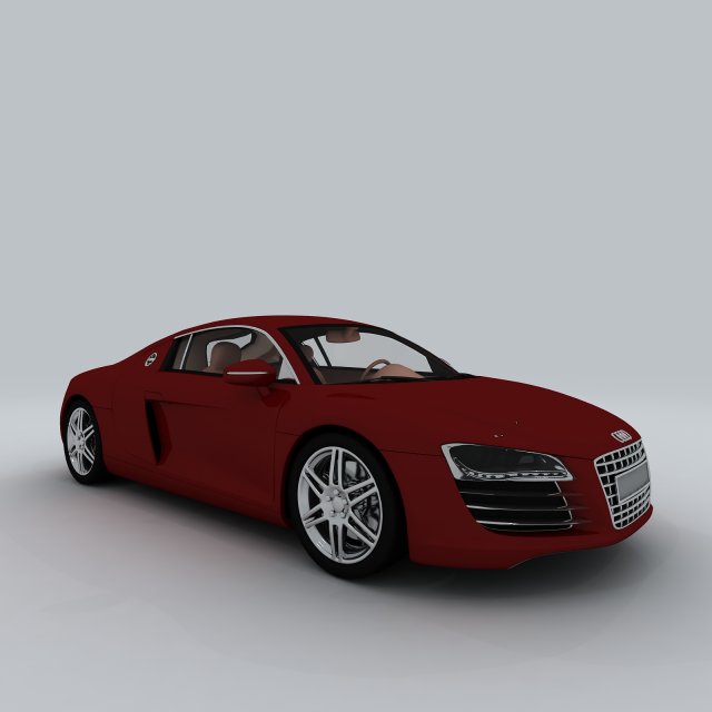 vehicle - audi car r8 02 3D Model .c4d .max .obj .3ds .fbx .stl .blend 