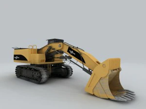 vehicle - bulldozer excavator 3D Model