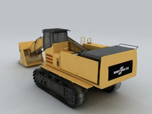 vehicle - bulldozer excavator 3D Model