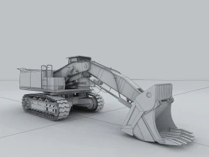 vehicle - bulldozer excavator 3D Model