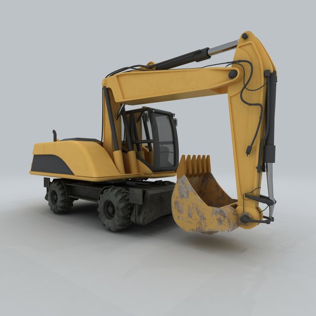 vehicle - excavator Modèle 3D .c4d .max .obj .3ds .fbx .stl .blend 
