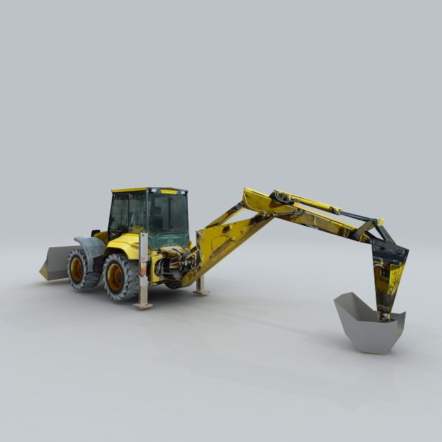 vehicle - excavator 04 3D मॉडल .c4d .max .obj .3ds .fbx .stl .blend 