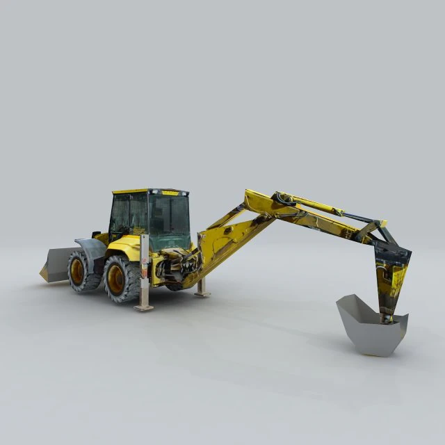 vehicle - excavator 04 3D Model .c4d .max .obj .3ds .fbx .stl .blend