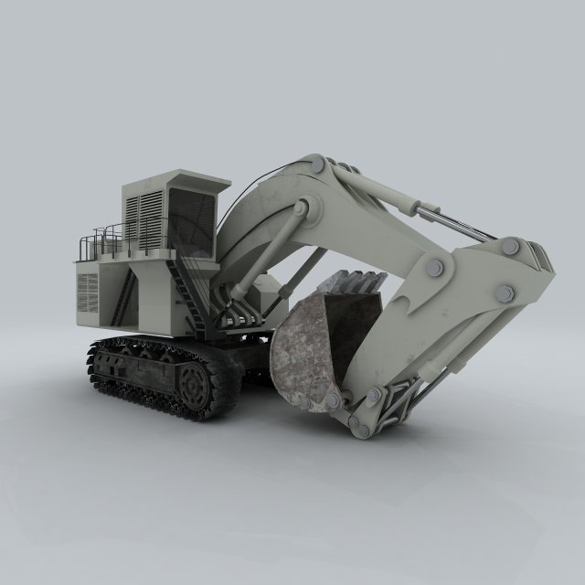 vehicle - excavator 06 3D Model .c4d .max .obj .3ds .fbx .stl .blend 