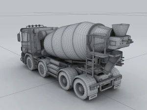 vehicle - mixer car 3D Model