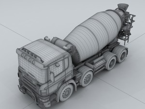 vehicle - mixer car 3D 模型