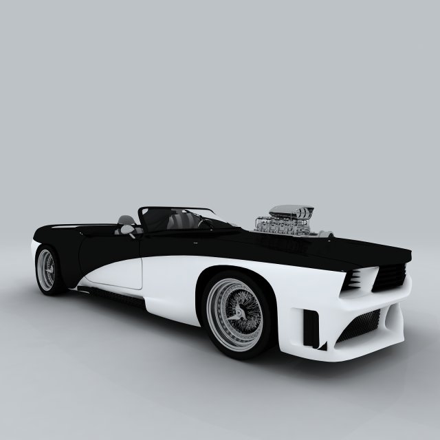 vehicle - supercar car 05 3D Model .c4d .max .obj .3ds .fbx .stl .blend 