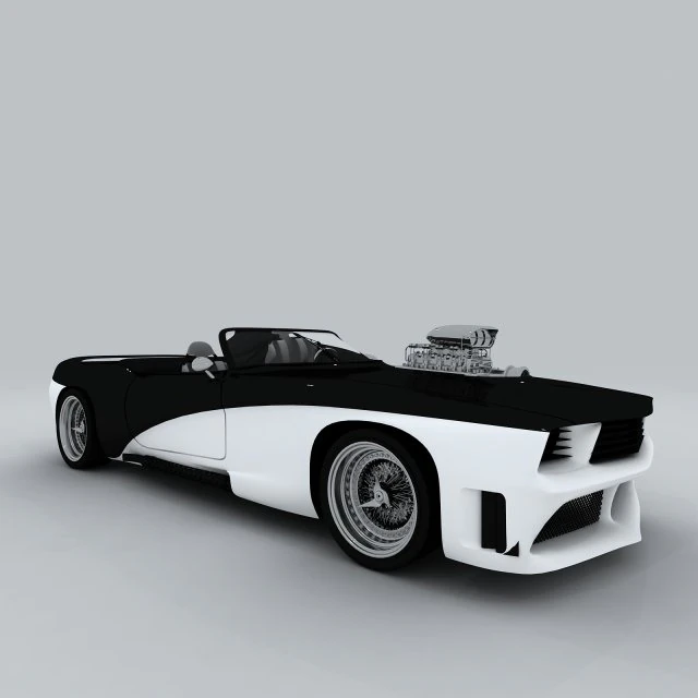 vehicle - supercar car 05 3D Model .c4d .max .obj .3ds .fbx .stl .blend