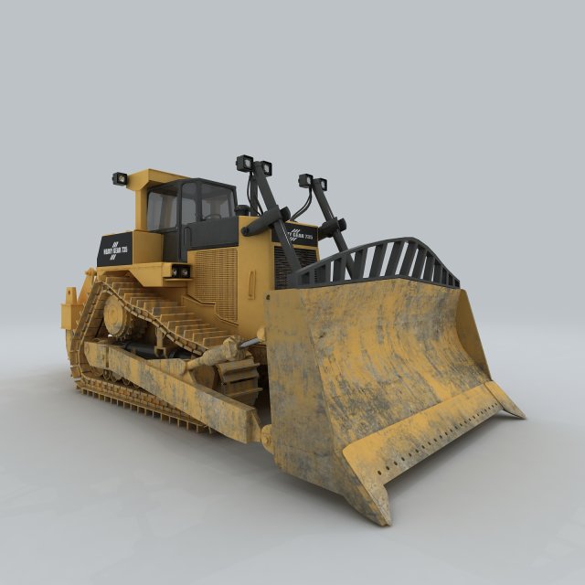 vehicle bulldozer 2 3D Model .c4d .max .obj .3ds .fbx .stl .blend 