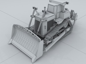 vehicle bulldozer 2 3D Model