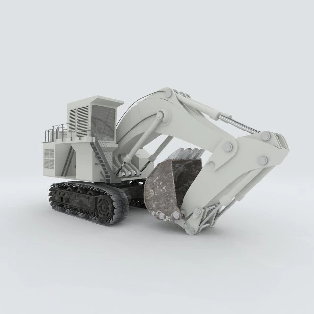 vehicle excavator 54 3D Model .c4d .max .obj .3ds .fbx .stl .blend