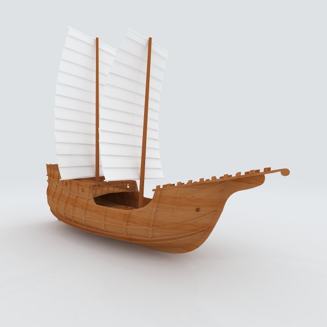 vehicle wooden sailboat 11504 3D Model .c4d .max .obj .3ds .fbx .stl .blend 