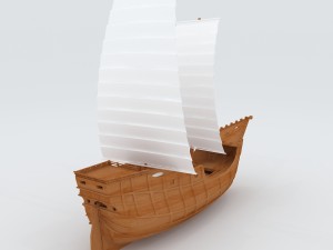 vehicle wooden sailboat 11504 3D Model