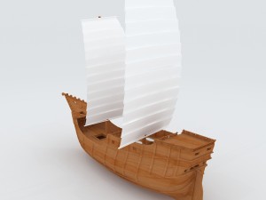 vehicle wooden sailboat 11504 3D Model