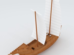 vehicle wooden sailboat 11504 3D Model