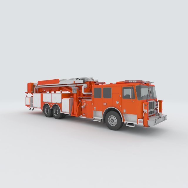 vehicles - fire truck 02 3D Модель .c4d .max .obj .3ds .fbx .stl .blend 