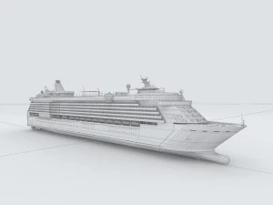 vehicles - large passenger ship 03 3D Model