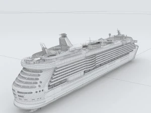 vehicles - large passenger ship 03 3D Model