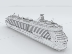vehicles - large passenger ship 03 3D Model