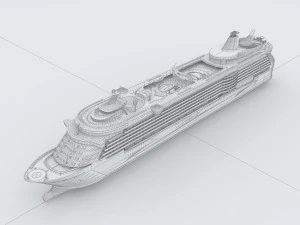 vehicles - large passenger ship 03 3D Model