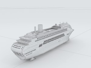 vehicles - large passenger ship 04 3D Model