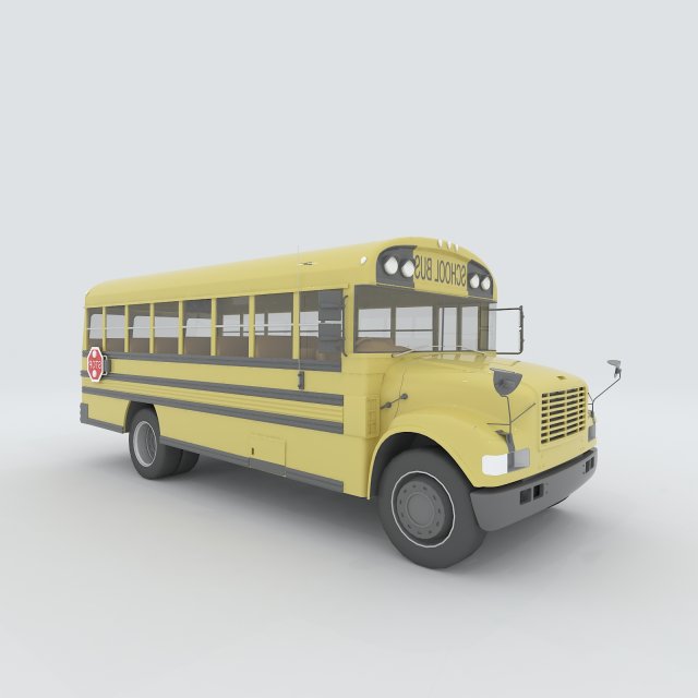vehicles - school buses 3Dモデル .c4d .max .obj .3ds .fbx .stl .blend 