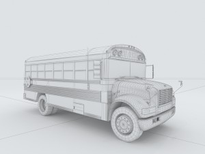 vehicles - school buses 3Dモデル