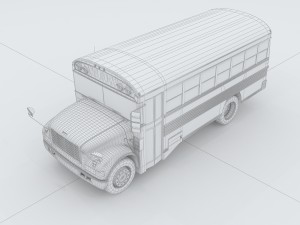 vehicles - school buses 3Dモデル