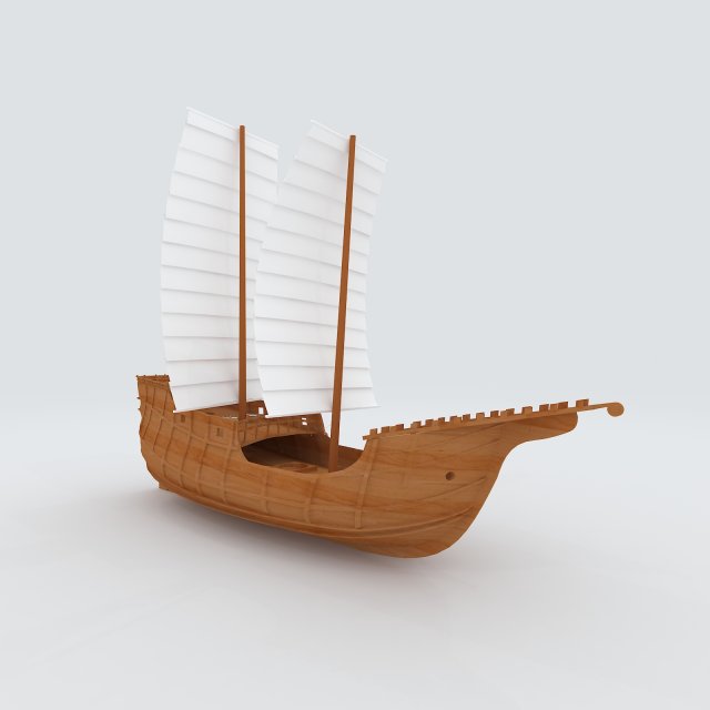 vehicles - wooden sailboat 3D Model .c4d .max .obj .3ds .fbx .stl .blend 