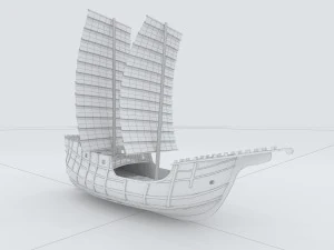 vehicles - wooden sailboat 3D Model
