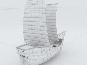 vehicles - wooden sailboat 3D Model