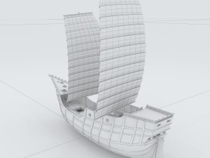 vehicles - wooden sailboat 3D Model