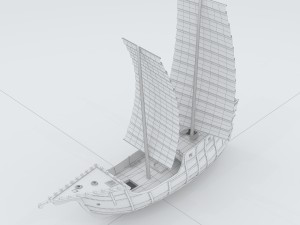 vehicles - wooden sailboat 3D Model