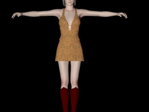 lady in red 3Dモデル